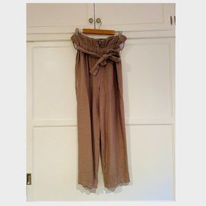 Black Crane Linen Pants